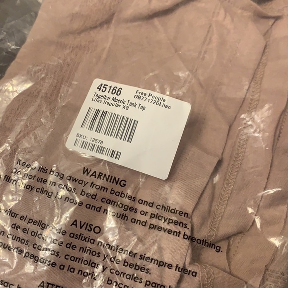 18. Free People Together Muscle Tank Top Lilac XS NWT - Picture 7 of 7